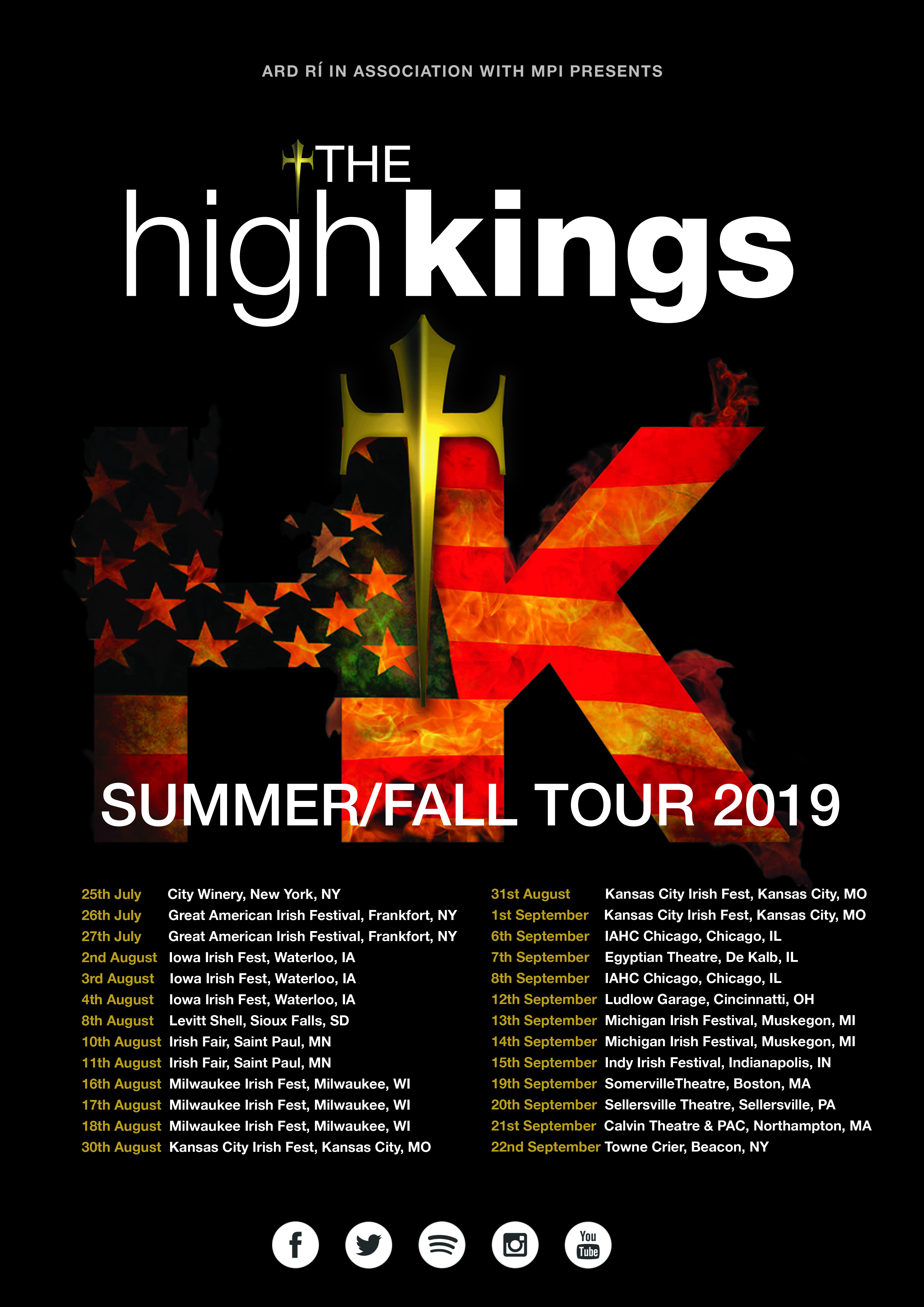 10 days before the first show of The High Kings Summer tour of the USA.